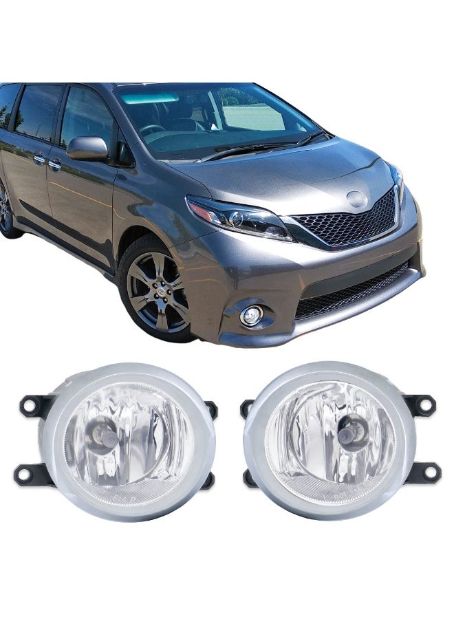 DLAA Pack of 2 Front Halogen TY750 Fog Lamp with Chrome Rim, Wires & Switch Suitable for Sienna 2016-ON | 1 Year International Warranty - Image 1